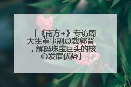 《南方+》专访周大生董事副总裁郭晋，解码珠宝巨头的核心发展优势