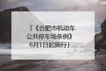 《合肥市机动车公共停车场条例》6月1日起施行
