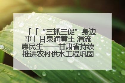 「“三抓三促”身边事」甘泉润黄土 涓流惠民生——甘肃省持续推进农村供水工程巩固提升项目建设