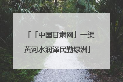 「中国甘肃网」一渠黄河水润泽民勤绿洲