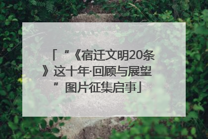 “《宿迁文明20条》这十年·回顾与展望”图片征集启事