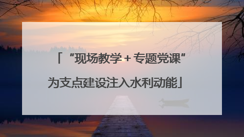 “现场教学＋专题党课”为支点建设注入水利动能