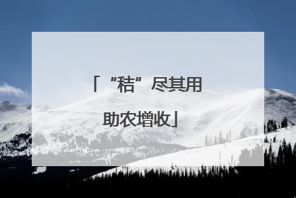 “秸”尽其用 助农增收