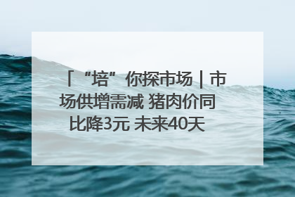 “培”你探市场｜市场供增需减 猪肉价同比降3元 未来40天便宜猪肉敞开吃