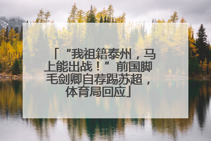 “我祖籍泰州，马上能出战！”前国脚毛剑卿自荐踢苏超，体育局回应