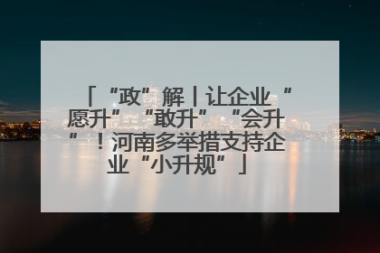 “政”解丨让企业“愿升”“敢升”“会升”！河南多举措支持企业“小升规”