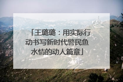 王璐璐：用实际行动书写新时代警民鱼水情的动人篇章