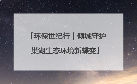 环保世纪行｜倾城守护 巢湖生态环境新蝶变