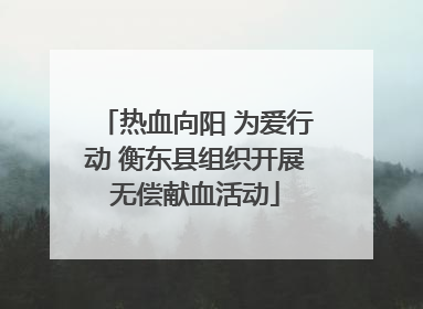 热血向阳 为爱行动 衡东县组织开展无偿献血活动
