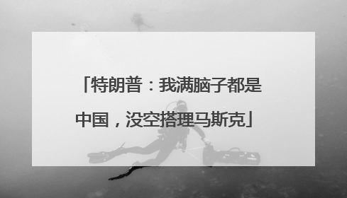 特朗普：我满脑子都是中国，没空搭理马斯克