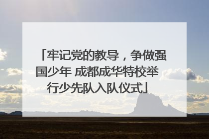 牢记党的教导，争做强国少年 成都成华特校举行少先队入队仪式