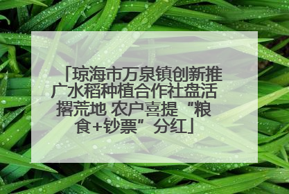 琼海市万泉镇创新推广水稻种植合作社盘活撂荒地 农户喜提“粮食+钞票”分红