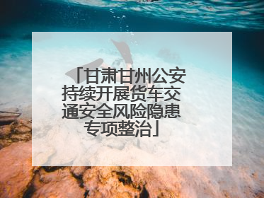 甘肃甘州公安持续开展货车交通安全风险隐患专项整治