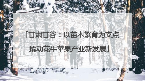 甘肃甘谷：以苗木繁育为支点 撬动花牛苹果产业新发展