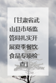 甘肃省武山县市场监管局扎实开展夏季餐饮食品专项检查
