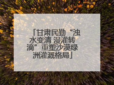 甘肃民勤“浊水变清 漫灌转滴”重塑沙漠绿洲灌溉格局