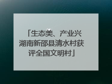 生态美、产业兴 湖南新邵县清水村获评全国文明村