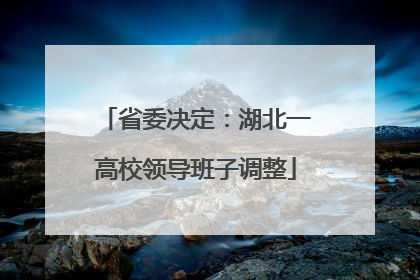 省委决定：湖北一高校领导班子调整