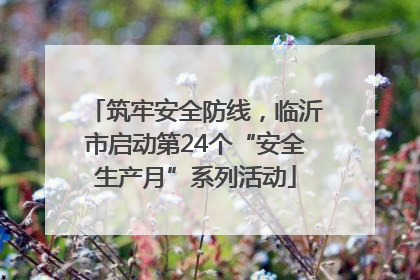筑牢安全防线，临沂市启动第24个“安全生产月”系列活动