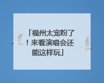 福州太宠粉了！来看演唱会还能这样玩