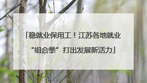 稳就业保用工！江苏各地就业“组合拳”打出发展新活力