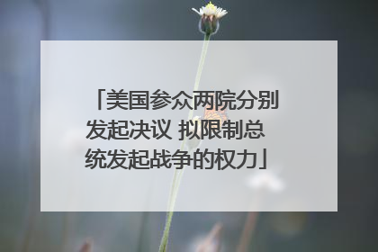 美国参众两院分别发起决议 拟限制总统发起战争的权力