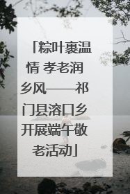 粽叶裹温情 孝老润乡风——祁门县溶口乡开展端午敬老活动