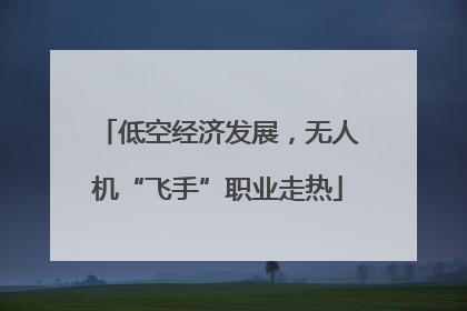 低空经济发展，无人机“飞手”职业走热