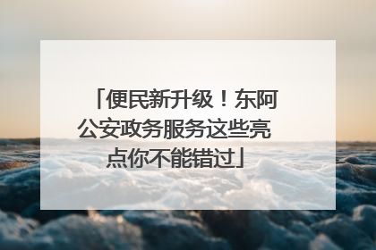 便民新升级！东阿公安政务服务这些亮点你不能错过