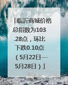 临沂商城价格总指数为103.28点，环比下跌0.10点（5月22日—5月28日）