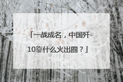 一战成名，中国歼-10靠什么火出圈？