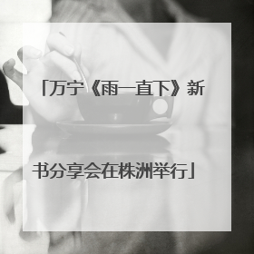 万宁《雨一直下》新书分享会在株洲举行