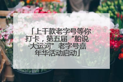 上千款老字号等你打卡，第五届“船说·大运河”老字号嘉年华活动启动