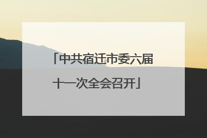 中共宿迁市委六届十一次全会召开