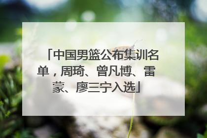 中国男篮公布集训名单，周琦、曾凡博、雷蒙、廖三宁入选