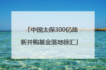 中国太保300亿战新并购基金落地徐汇