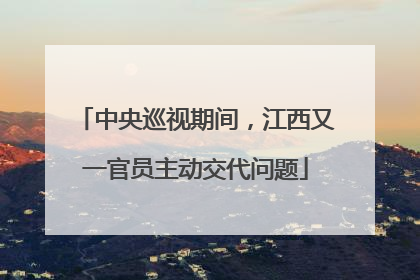 中央巡视期间，江西又一官员主动交代问题