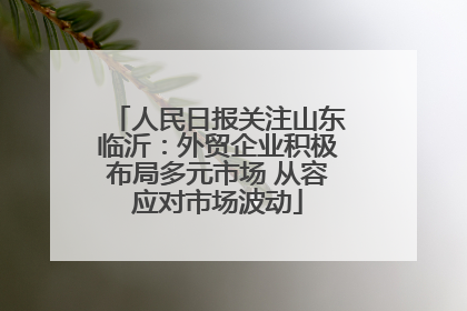 人民日报关注山东临沂：外贸企业积极布局多元市场 从容应对市场波动