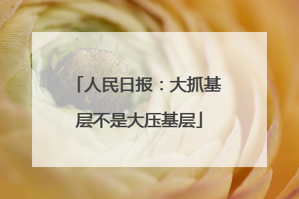 人民日报：大抓基层不是大压基层