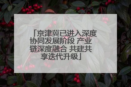 京津冀已进入深度协同发展阶段 产业链深度融合 共建共享迭代升级