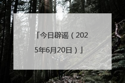 今日辟谣（2025年6月20日）