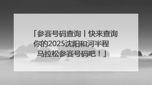 参赛号码查询丨快来查询你的2025沈阳和河半程马拉松参赛号码吧！