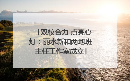 双校合力 点亮心灯：丽水新和两地班主任工作室成立