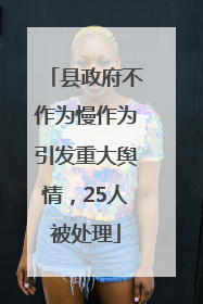 县政府不作为慢作为引发重大舆情，25人被处理