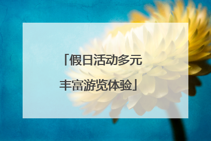 假日活动多元 丰富游览体验