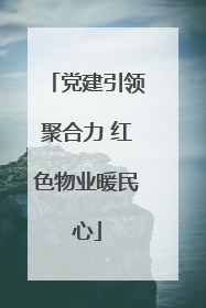 党建引领聚合力 红色物业暖民心