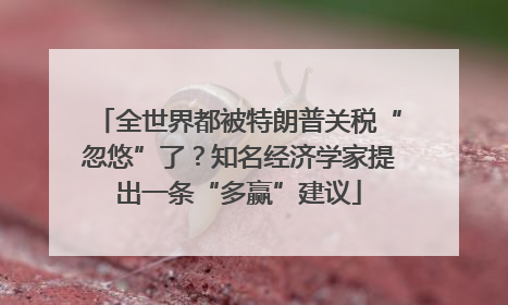 全世界都被特朗普关税“忽悠”了？知名经济学家提出一条“多赢”建议
