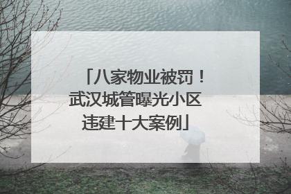 八家物业被罚！武汉城管曝光小区违建十大案例