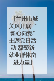 兰州市城关区开展“新心向党”主题党日活动 凝聚新就业群体奋进力量