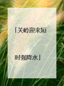 关岭迎来短时强降水